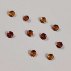 Madeira citrine 3mm round facet 0.11 cts